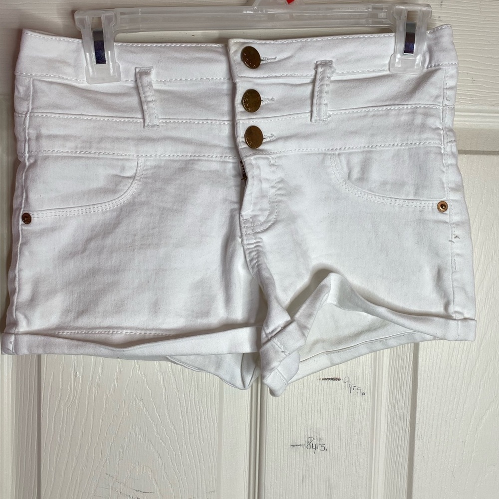 High Waisted White Shorts